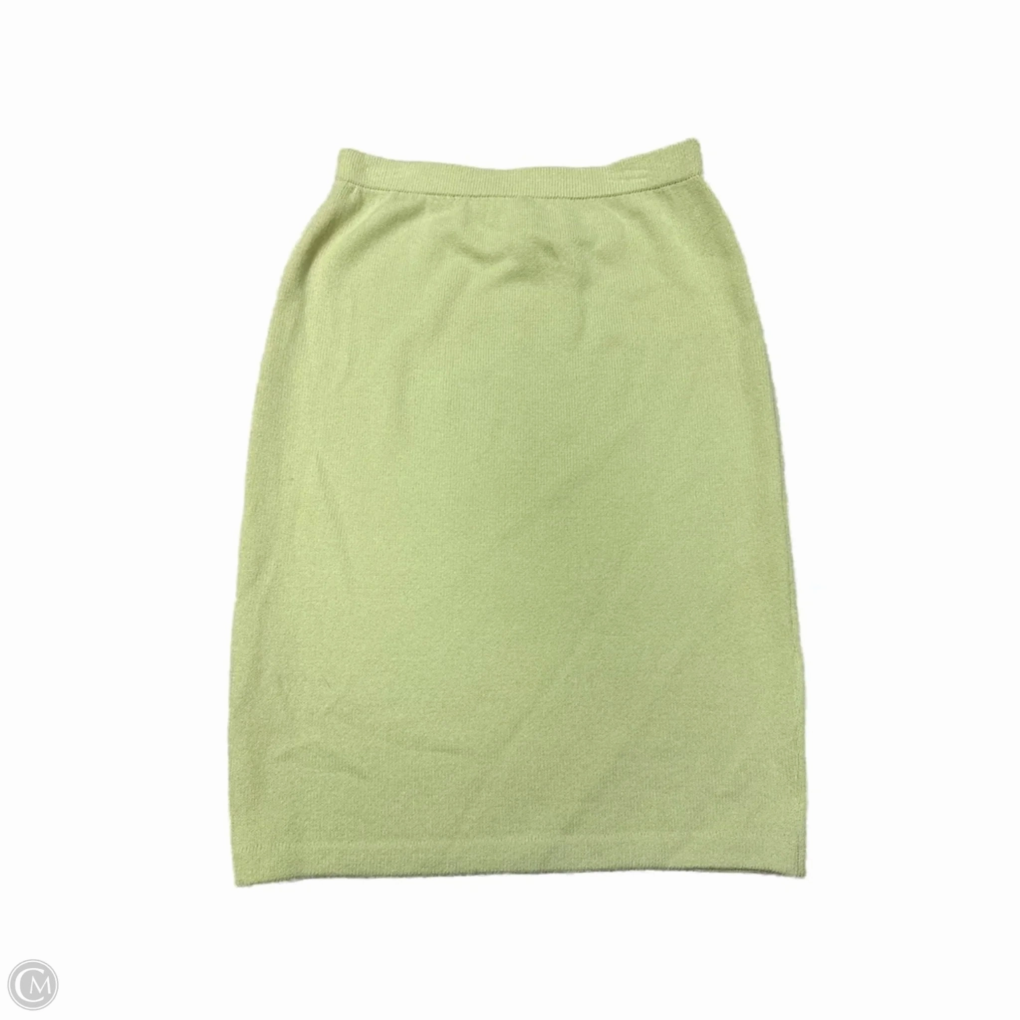 Push Button Closure Ethically Made Skirt Luxury Designer By St John Collection In Green, Size: 6