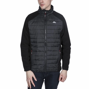 Trespass Mens Saunter Full Zip Padded Jacket - Black Cozy Texture Flexible Fleece Lining