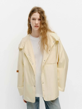 Silk Blend Hooded Coat Articulated Ergonomic Fit Ultra Lightweight Design