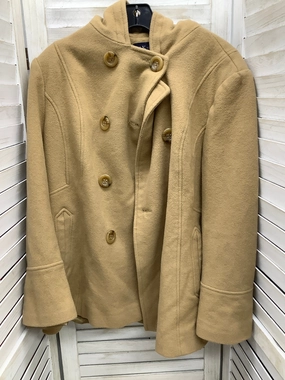 Coat Peacoat By Anne Klein In Tan, Size: Xl Eco Conscious Dye Process Aramid Fiber Reinforcement