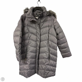 Easy Care Material Coat Puffer & Quilted By Kenneth Cole In Silver, Size: 1x