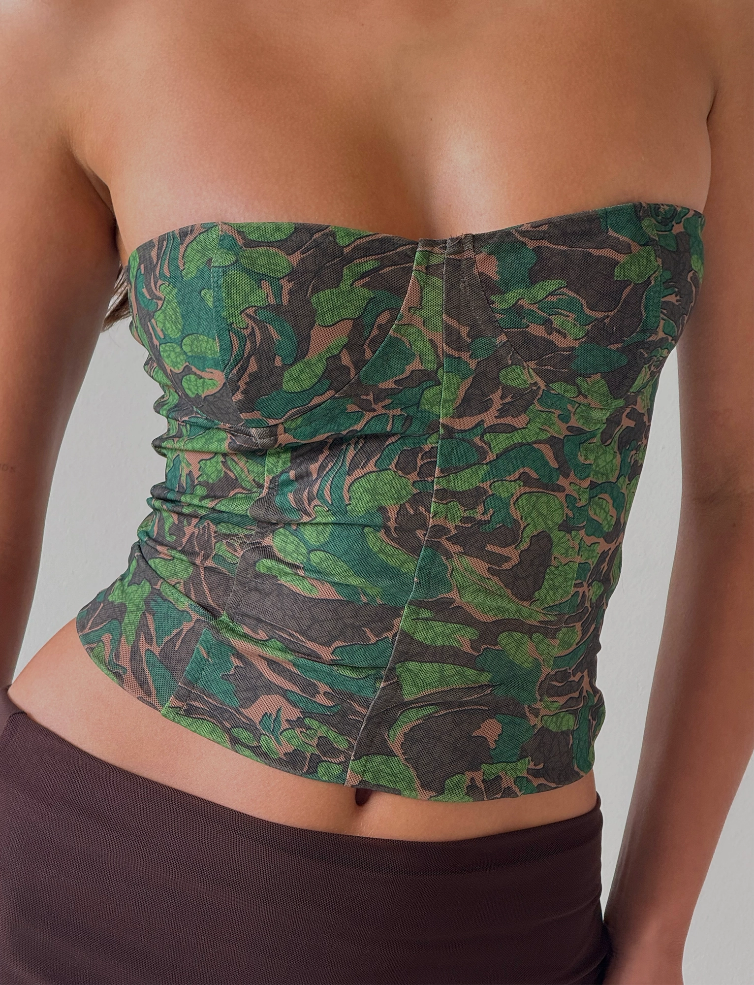 DULCE CORSET - GREEN : CAMO Sophisticated Look Cozy Wear