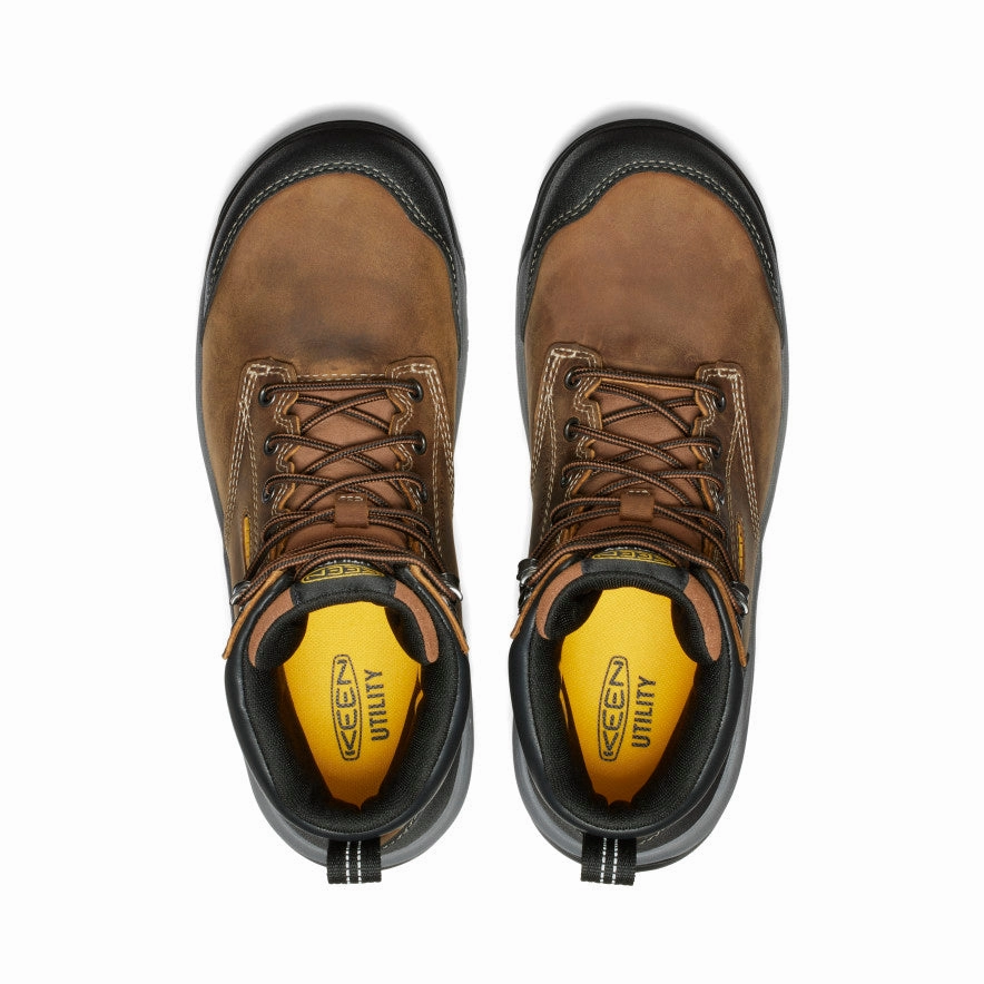 Street Walk Fast Step Men's Evanston 6" Waterproof Boot (Carbon Toe)  |  Bison/Black