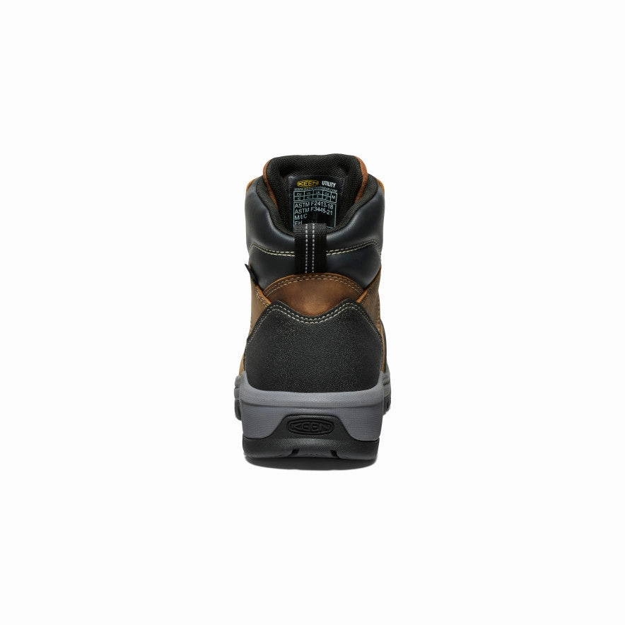 High Traction Outdoor Trek Men's Evanston 6" Waterproof Boot (Carbon Toe)  |  Bison/Black