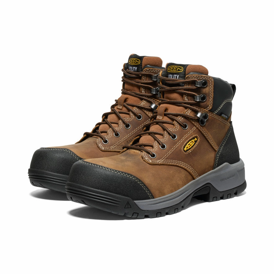 Men's Evanston 6" Waterproof Boot (Carbon Toe)  |  Bison/Black Eco Material Rainy Days
