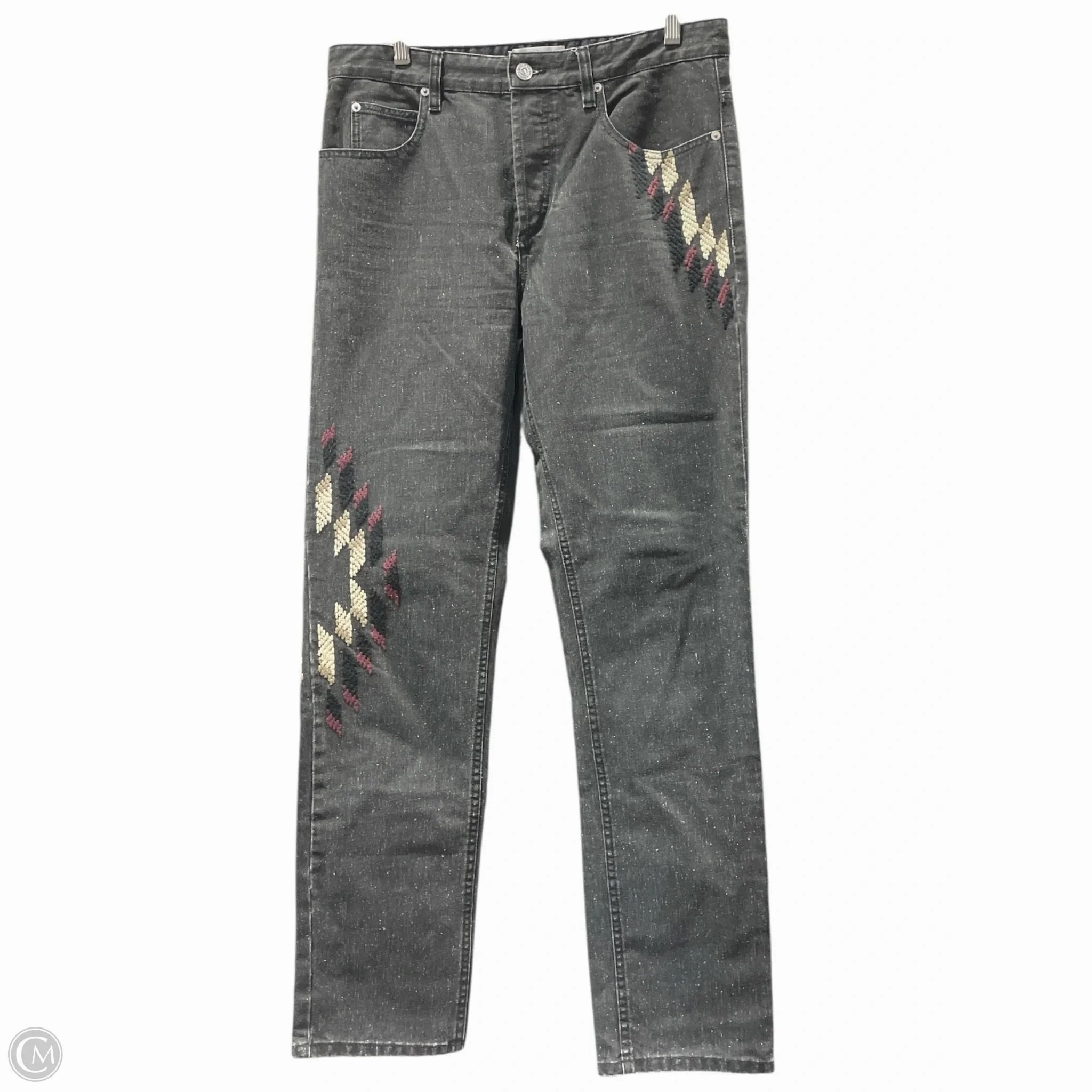 Modern Casual Jeans Designer By Isabel Marant In Black Denim, Size: L