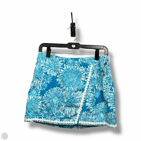 Matching Belt Smart Look Skirt Designer By Lilly Pulitzer In Blue & White, Size: S