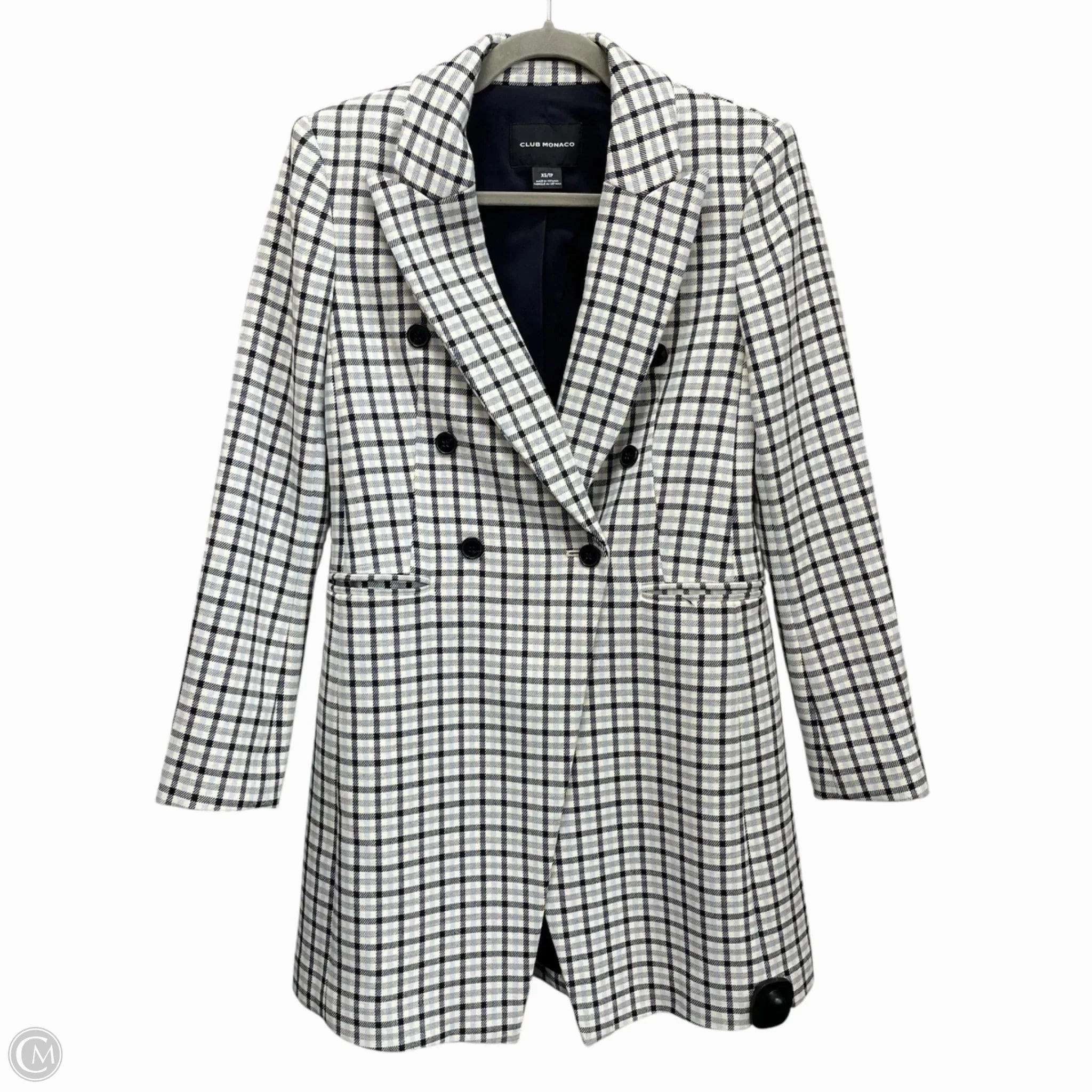 Coat Peacoat By Club Monaco In Plaid Pattern, Size: Xs All Day Wear