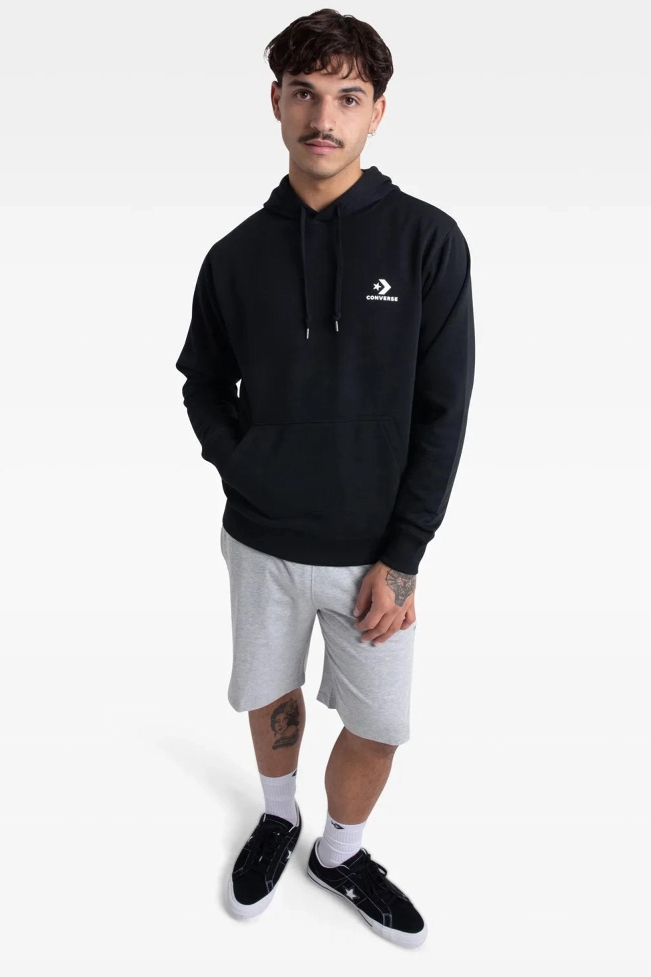 Cashmere Blend Star Chevron Core Hoodie Black