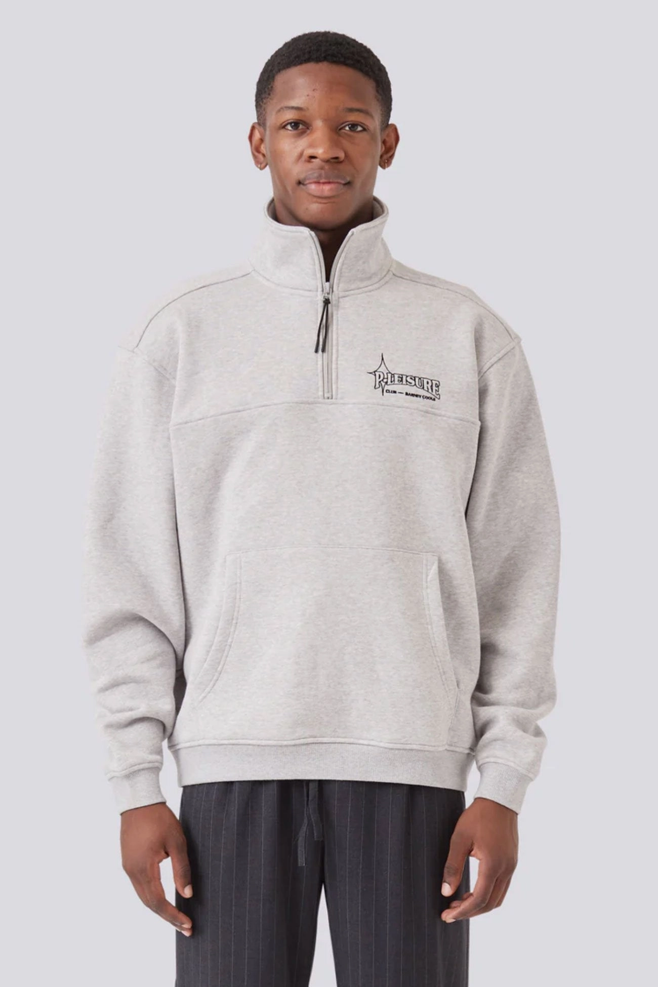 Breezy Layer Option Wind Resistant Lining Club Pullover Grey Marle