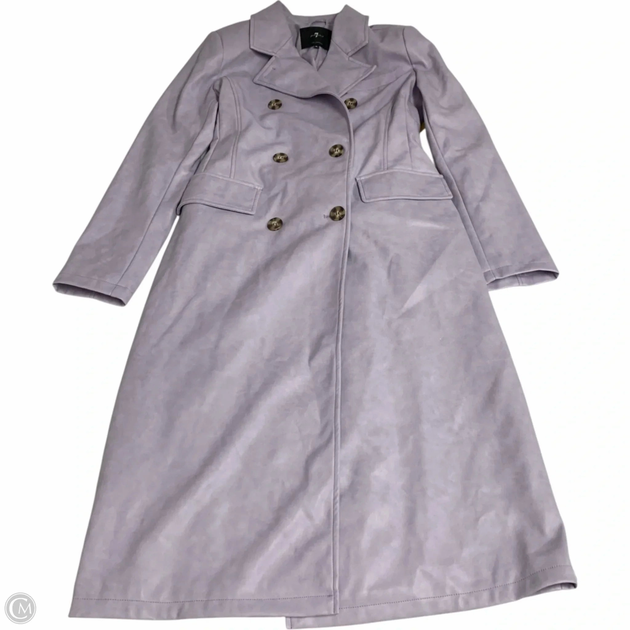 City Chill Style Glossy Finish Coat Designer By 7 For All Mankind In Purple, Size: M