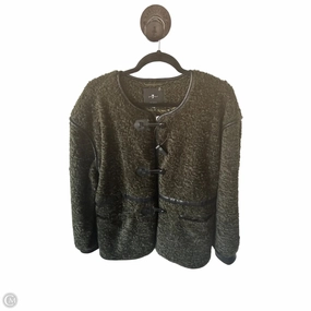 Coat Faux Fur & Sherpa By 7 For All Mankind In Black & Green, Size: L Magnetic Closure Tagless Neckline Design