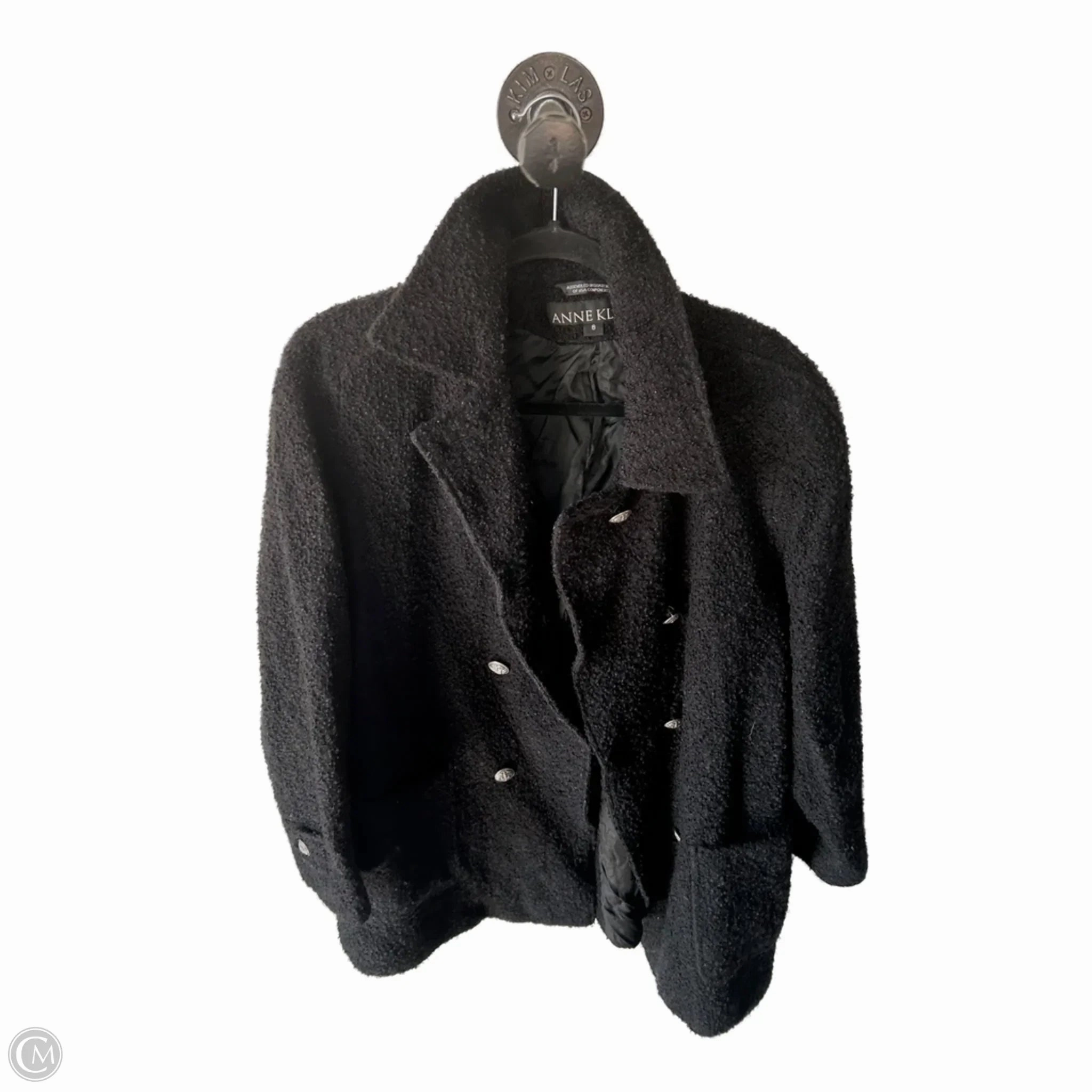 Layering Compatible Cut Coat Faux Fur & Sherpa By Anne Klein In Black, Size: M