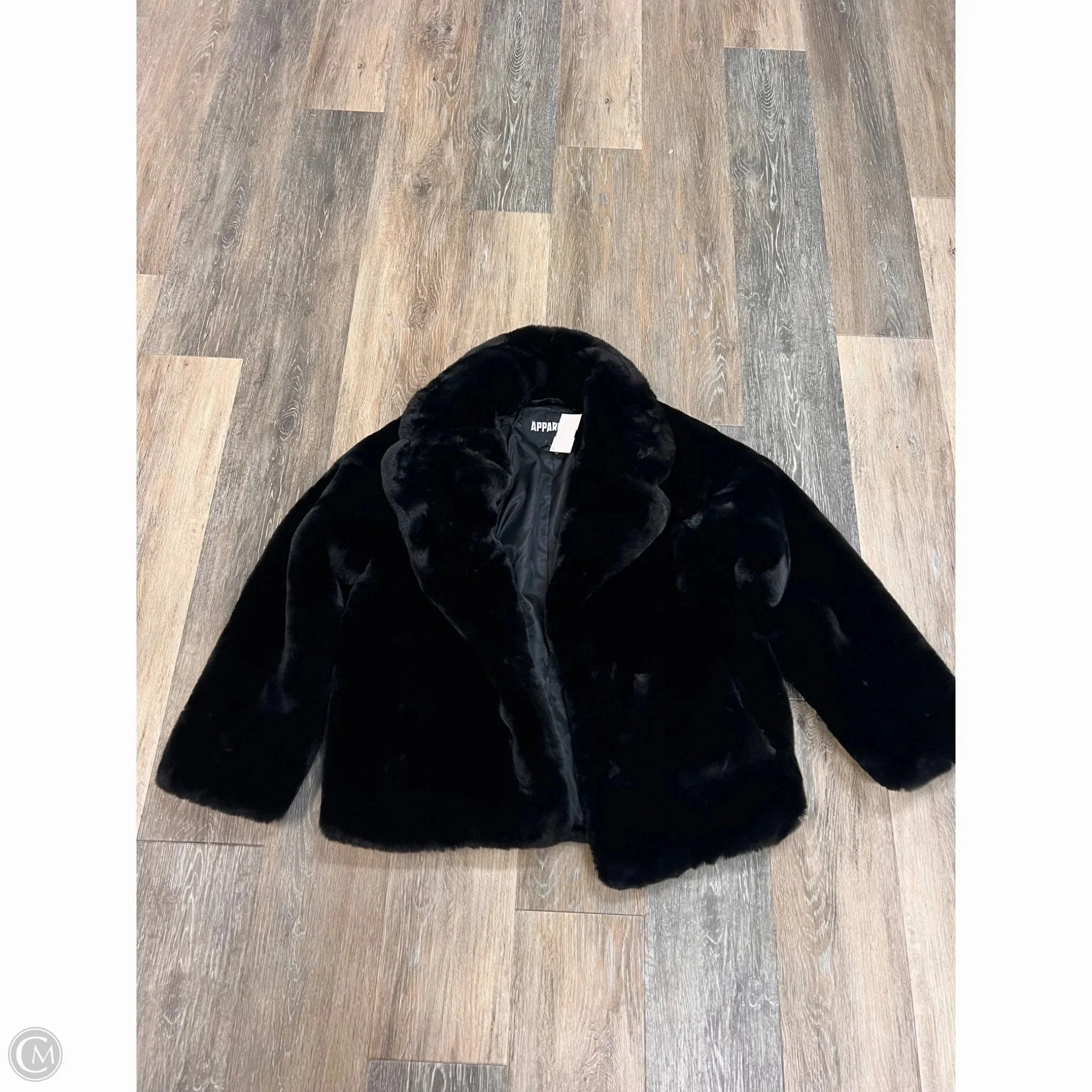 Coat Faux Fur & Sherpa By Apparis In Black, Size: Xs Glow In Dark Trims Waterproof Zipper