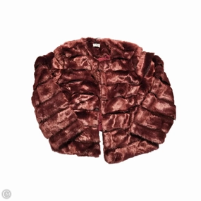 Wind Resistant Fabric Multi Use Piece Coat Faux Fur & Sherpa By Ava & Viv In Red, Size: 1x