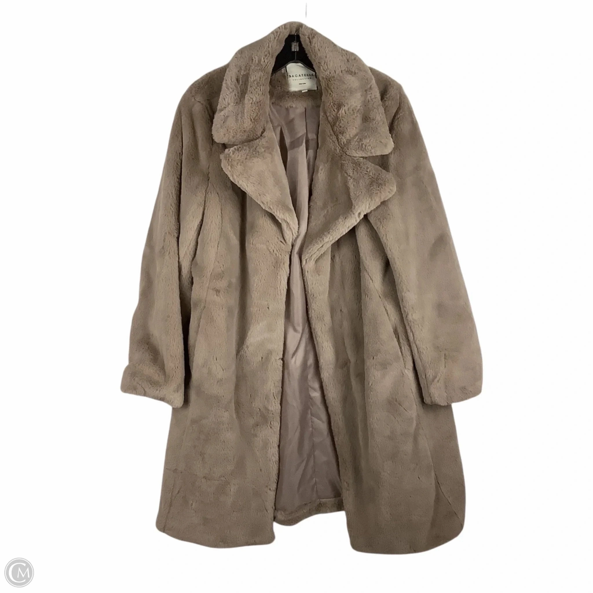 Coat Faux Fur & Sherpa By Bagatelle In Brown, Size: L Layered Drape