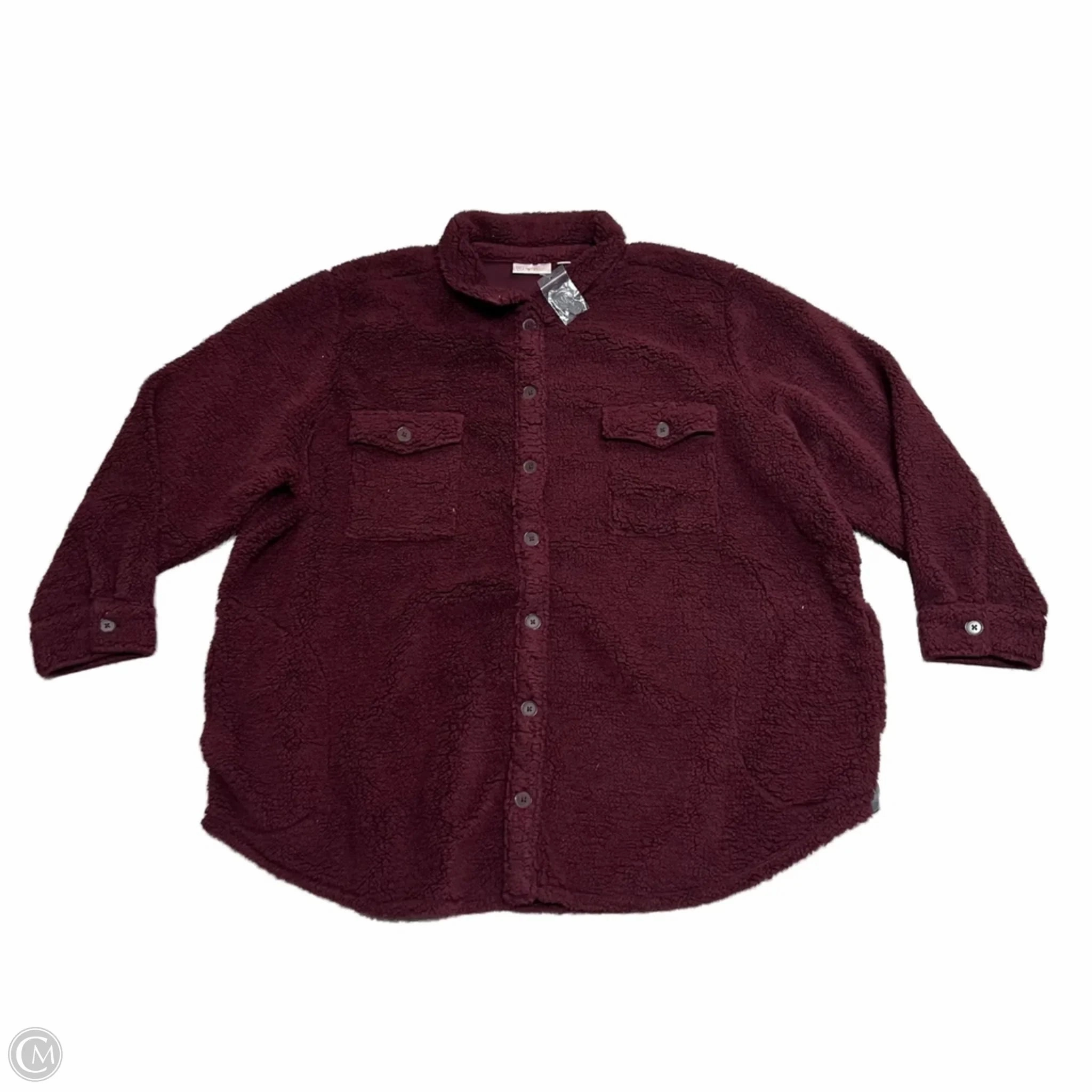 Coat Faux Fur & Sherpa By Belle By Kim Gravel In Maroon, Size: 3x Fashion Use