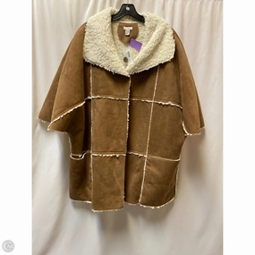 Flexible Cuffs Articulated Knees Coat Faux Fur & Sherpa By Chicos In Brown, Size: Xl