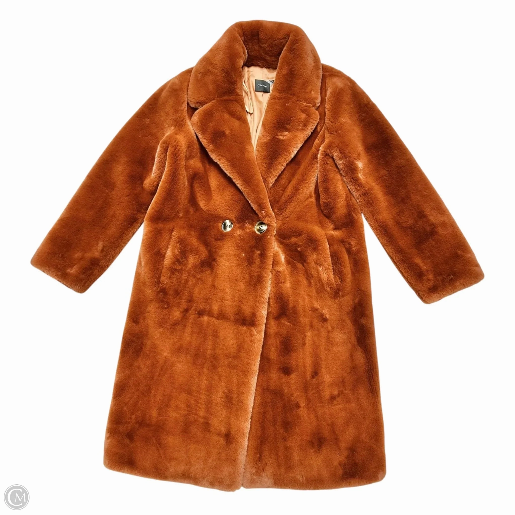 Durable Outer Layer Moisture wicking Coat Faux Fur & Sherpa By Cliche In Orange, Size: S
