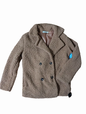 Coat Faux Fur & Sherpa By Clothes Mentor In Brown, Size: S Roll up sleeves