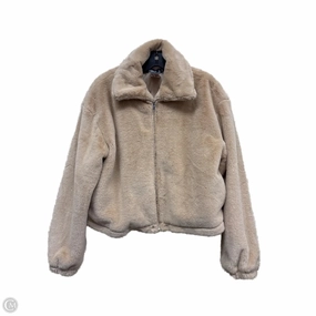 Coat Faux Fur & Sherpa By Clothes Mentor In Tan, Size: S Adjustable Hem Lock System New Cut