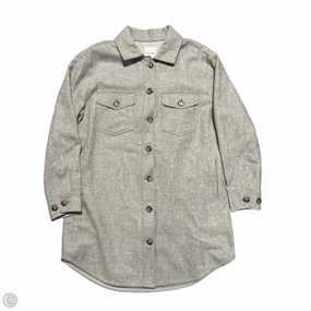 Soft Fleece Lining Modern Layers Coat Faux Fur & Sherpa By Cma In Grey, Size: M