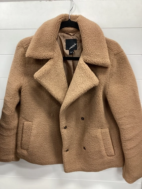 SeamSealed Edges Anti Static Finish Coat Faux Fur & Sherpa By Cmc In Brown, Size:S