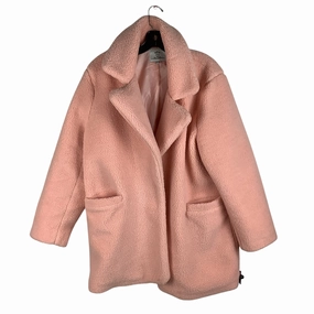 Coat Faux Fur & Sherpa By Cmc In Pink, Size: L Zip Pockets