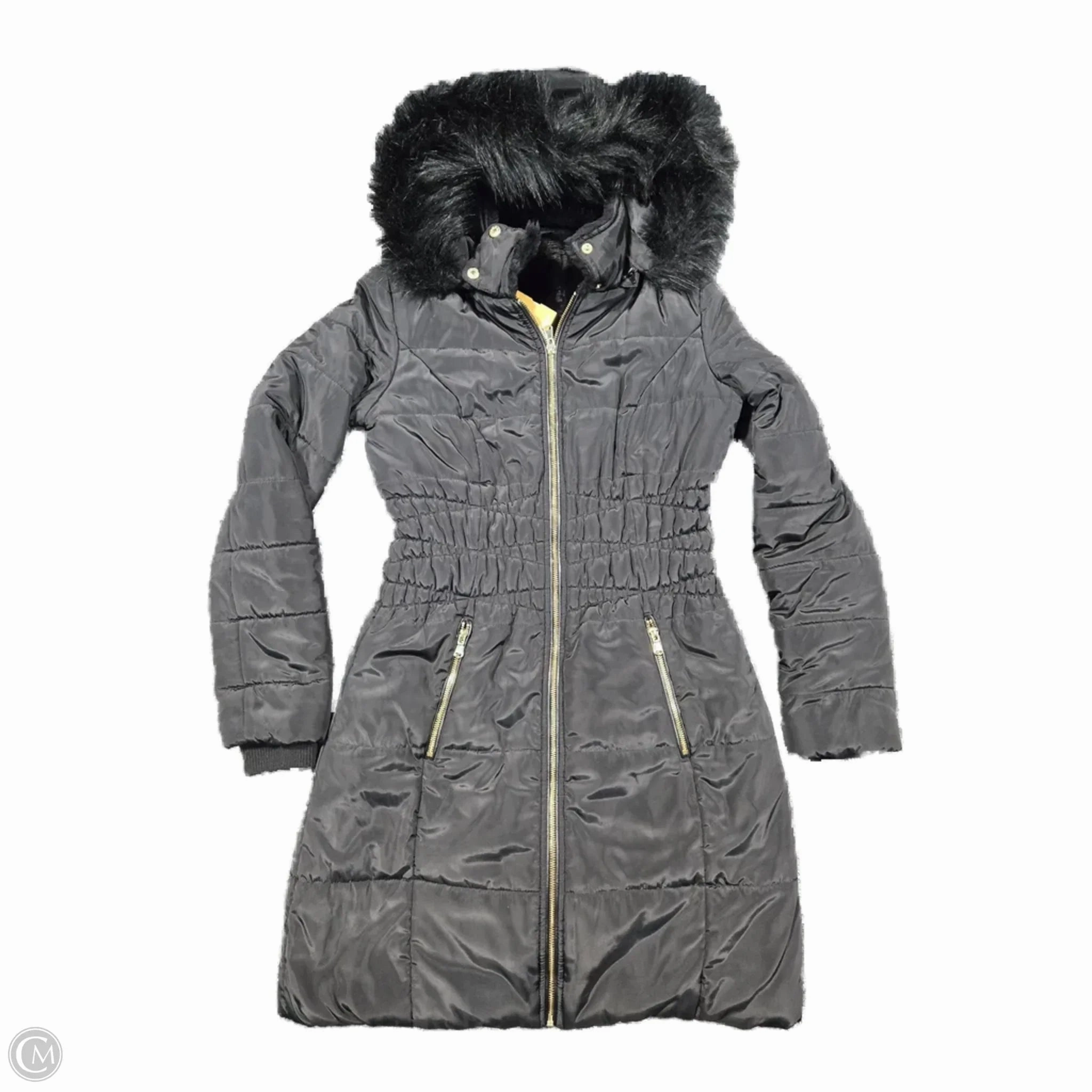 Travel Wardrobe Coat Faux Fur & Sherpa By F&f In Black, Size: 8