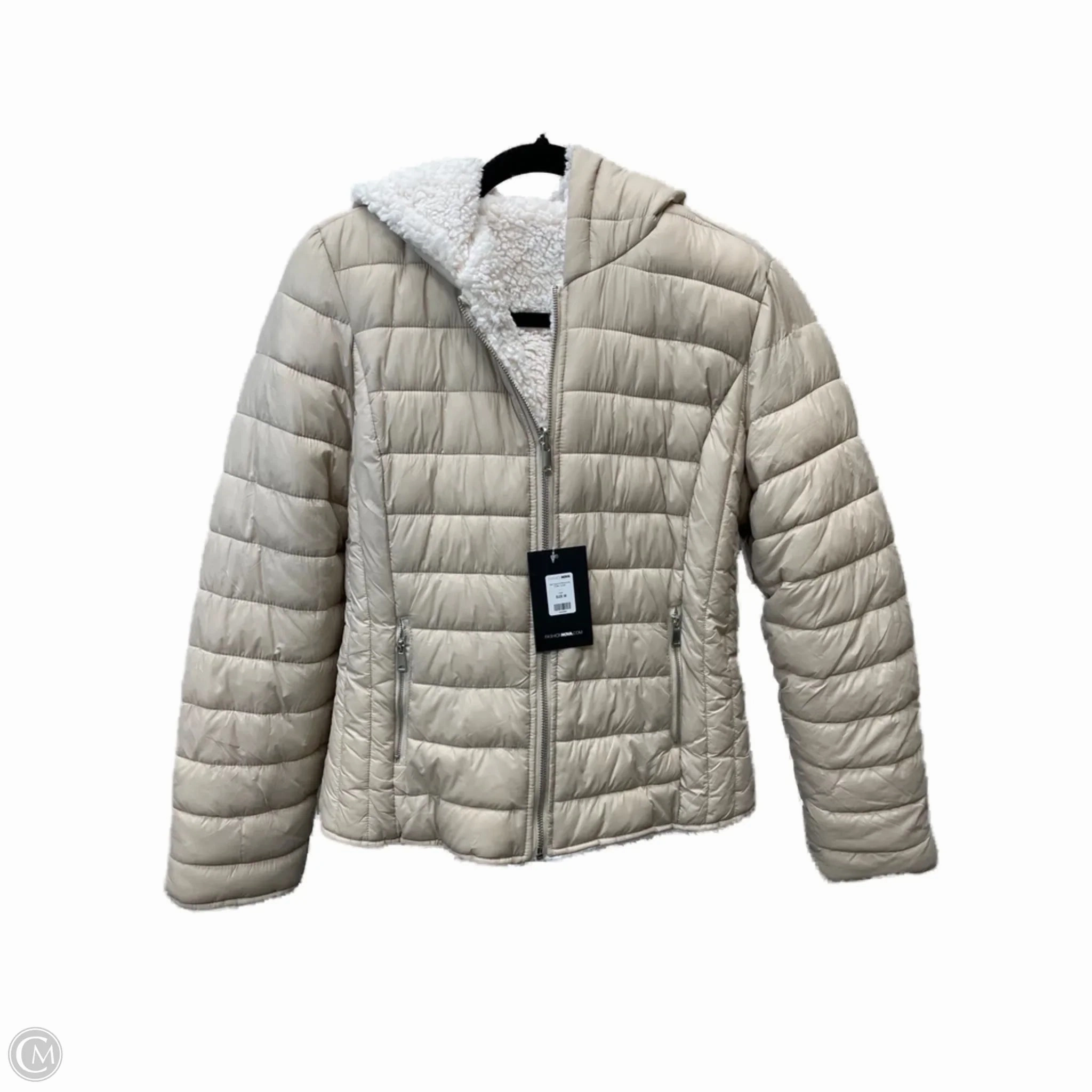 MultiLayerSystem Coat Faux Fur & Sherpa By Fashion Nova In Tan & White, Size: M