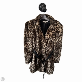 Coat Faux Fur & Sherpa By Fever In Black & Cream, Size: M Rainy Day