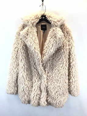 understated look Roll up sleeves Coat Faux Fur & Sherpa By Forever 21 In Beige, Size: M