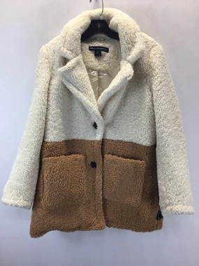 Coat Faux Fur & Sherpa By French Connection  Size: S Simple Look Water Repellent Finish