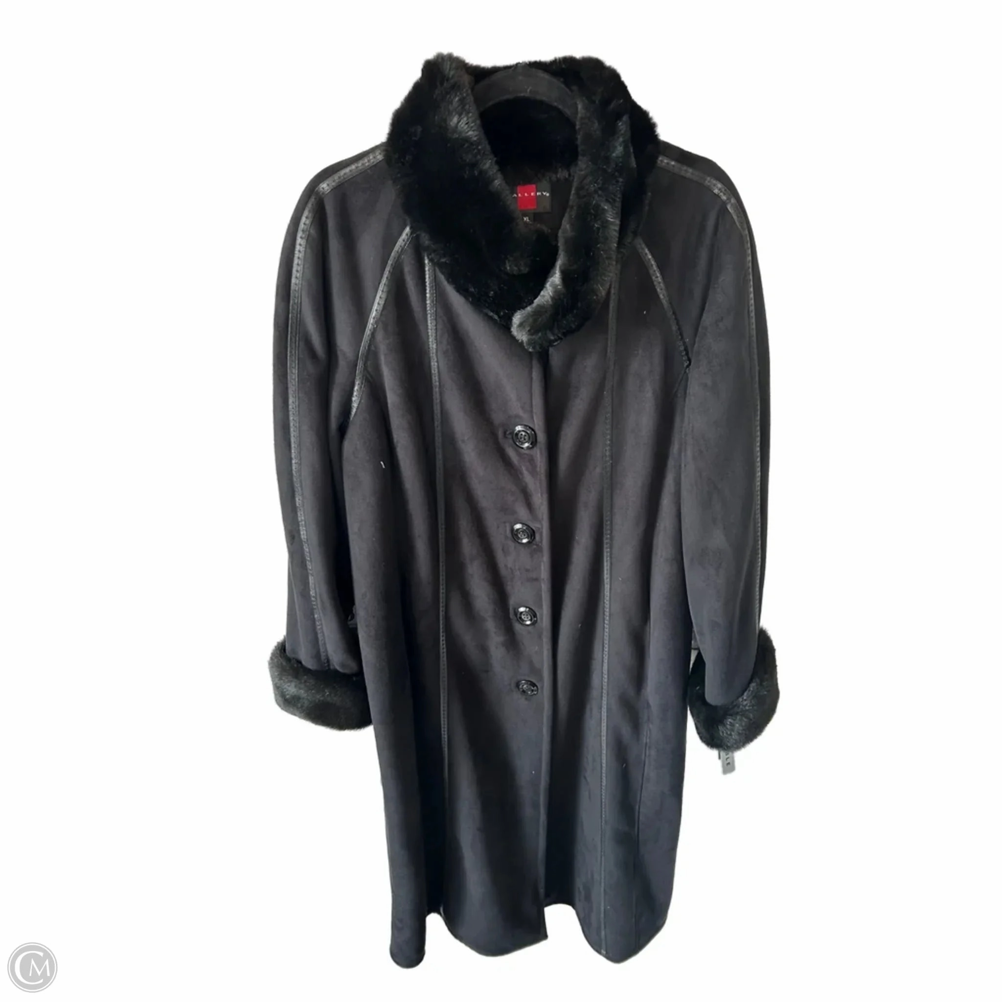 Travel Light Fit Loose Fit Coat Faux Fur & Sherpa By Gallery In Black, Size: Xl