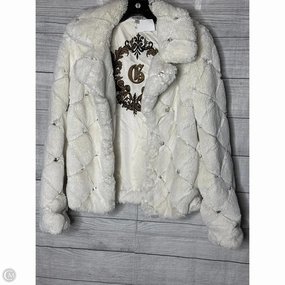 Coat Faux Fur & Sherpa By Guess In White, Size: Xs Crisp Walk Look
