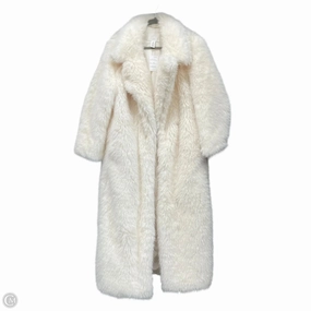 Contoured Back Panel Coat Faux Fur & Sherpa By H&m In Ivory, Size: M