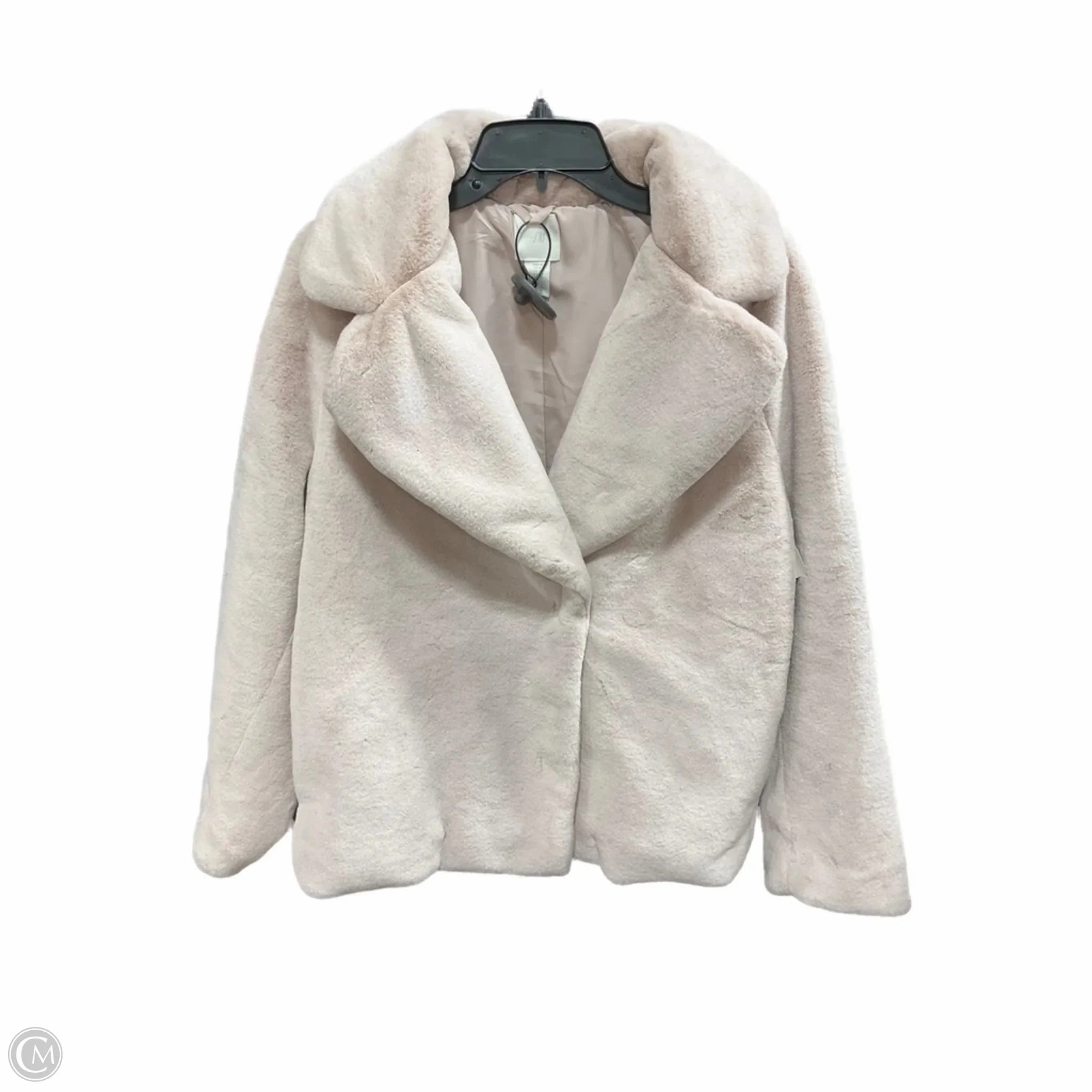 Reflective Bands Microfiber texture Coat Faux Fur & Sherpa By H&m In Purple, Size: M
