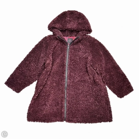 Coat Faux Fur & Sherpa By Isaac Mizrahi In Maroon, Size: 4x Multi Layer Construction Soft Touch Texture