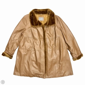 Plaid Design Coat Faux Fur & Sherpa By Jessica London In Brown, Size: 4x