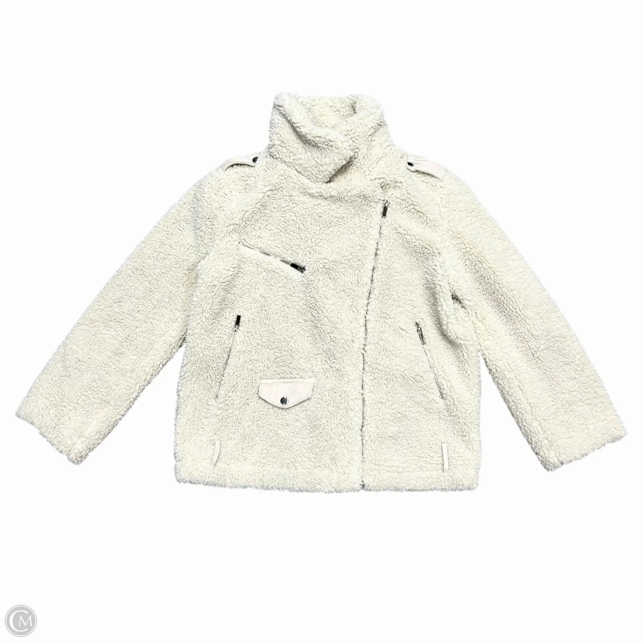 Coat Faux Fur & Sherpa By Lioness In Cream, Size: S wrinkle free finish Heat Guard