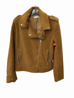 Coat Faux Fur & Sherpa By Max Studio In Brown, Size: M Adjustable Cuff Design