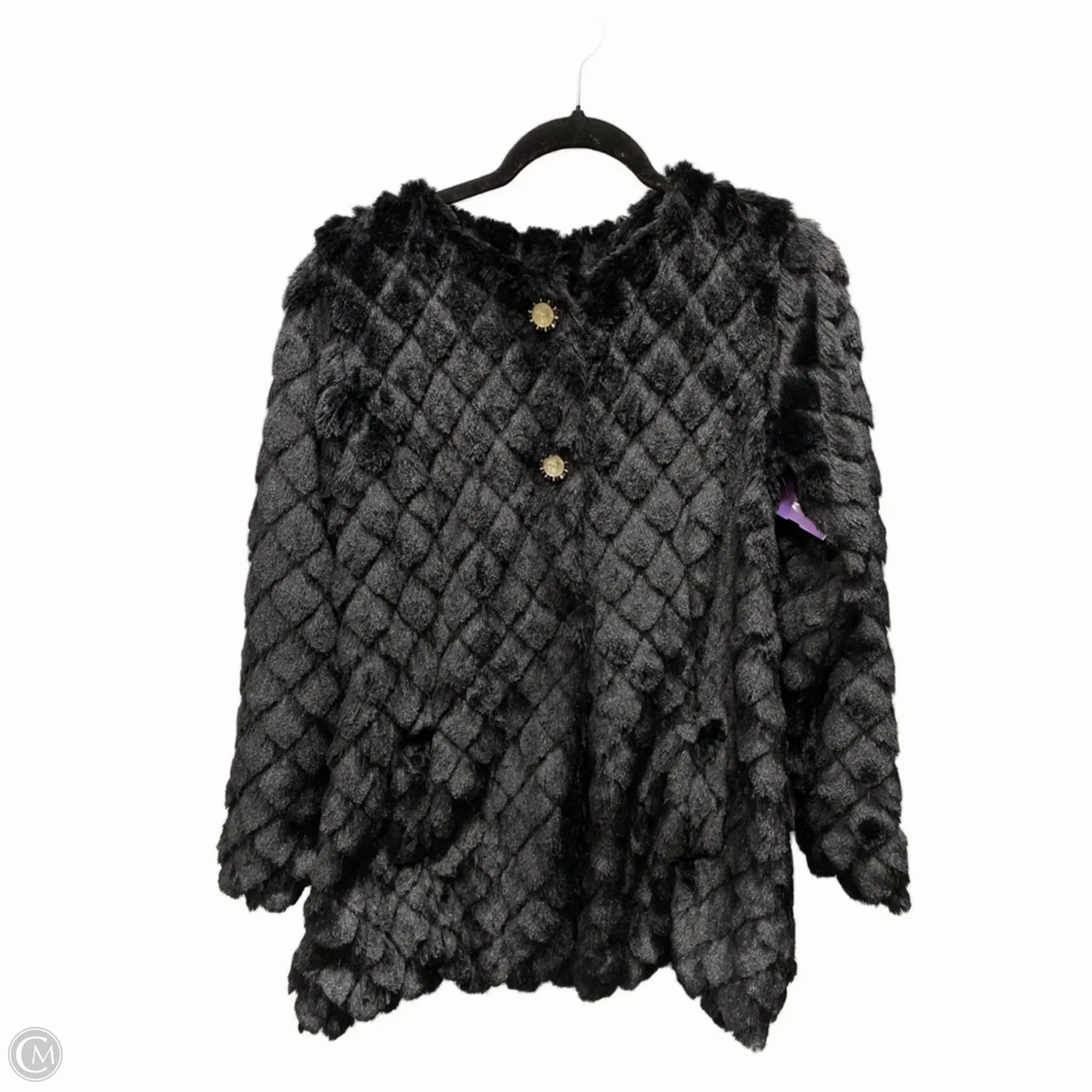 Insulated Design Seam Sealed Coat Faux Fur & Sherpa By Me Jane In Black, Size: M