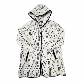 Coat Faux Fur & Sherpa By PICADILLY In Black & Cream, Size:Xxl Adjustable Hem Lock System