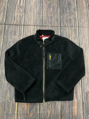 Quick Access Pockets Logo Free Style Coat Faux Fur & Sherpa By Rebecca Minkoff In Black, Size: L