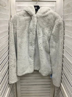Coat Faux Fur & Sherpa By Simply Vera In Grey, Size: Xs Zippered Vents