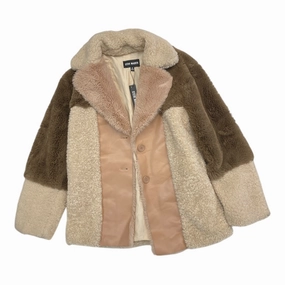 Coat Faux Fur & Sherpa By Steve Madden In Brown & Tan, Size: S Anytime Outer Fit HiddenPockets