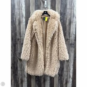 Adjustable drawstring Coat Faux Fur & Sherpa By Wild Fable In Tan, Size: Xl