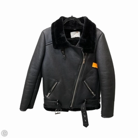 Eco Nice Noise Reduction Design Coat Faux Fur & Sherpa By Zara Women In Black, Size: S