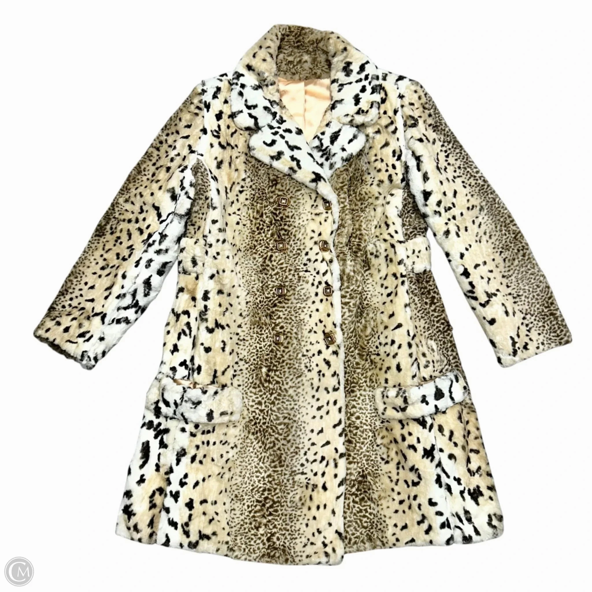 Coat Faux Fur & Sherpa In Leopard Print, Size: M Reinforced Shoulders