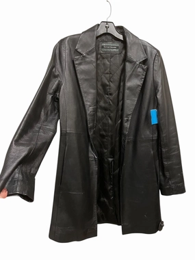 Easy Care Machine Washable Coat Leather By Clothes Mentor In Black, Size: M